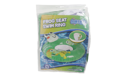 AirTime™ Kids Inflatable Frog Swim Ring with Seat 56cm - Ages 1-2yrs