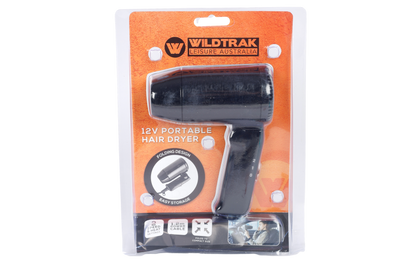 12Volt Portable Hair Dryer, Compact 2 Speed, 1.2m Cable