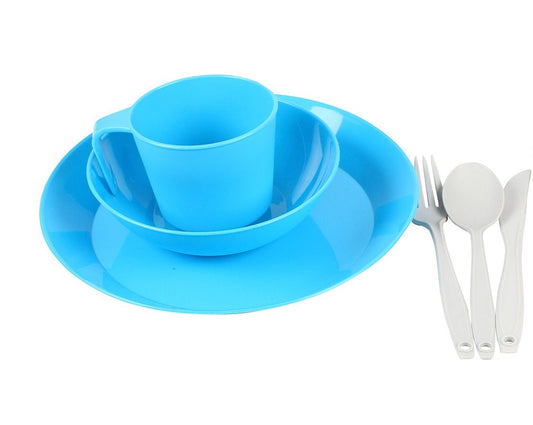 Wildtrak™ 6 Piece KIDS Camp Dinner Set with Storage Bag, Lightweight, Great for kids, School Camps
