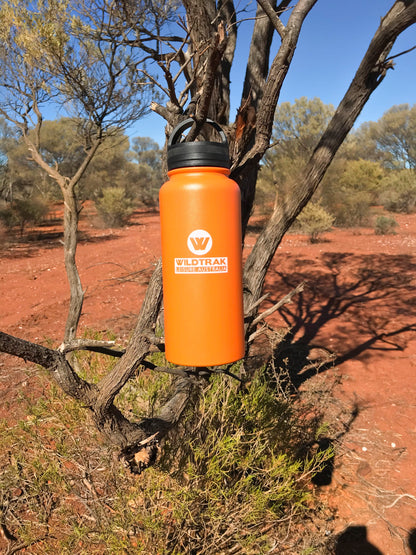 Wildtrak Explorer 1L Double Walled Insulated  - Keep Drinks Hot or Cold for Hours - CITRUS ORANGE