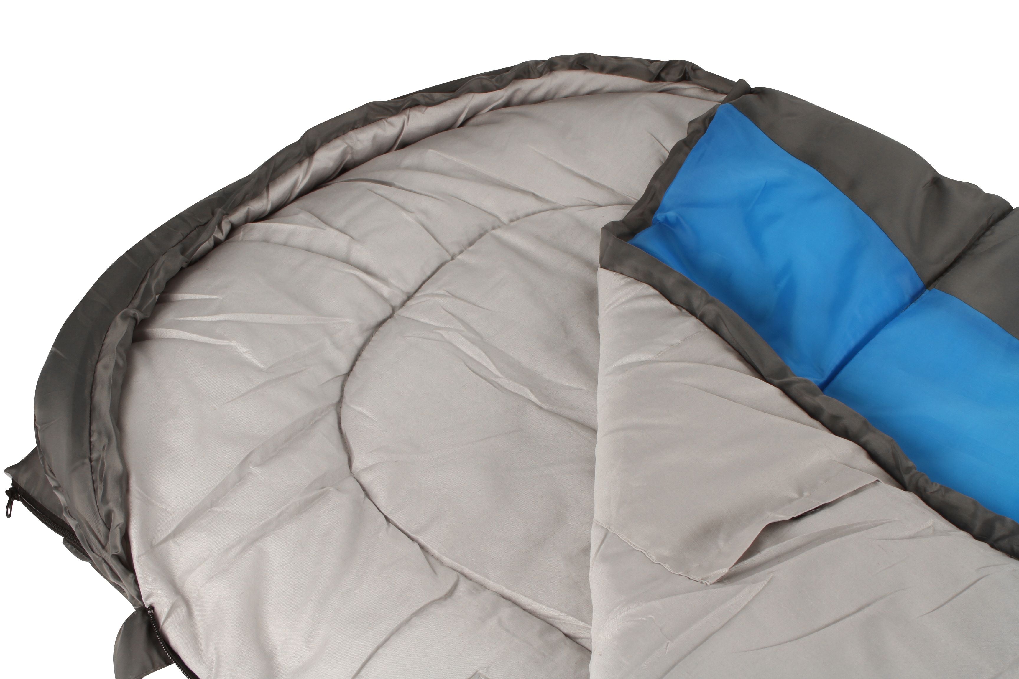 Wildtrak™ Forrest KIDS Youth Hooded Sleeping Bag, 5-10°C, Breathable Lining, Ripstop Fabric, Auto Lock Zips, Sewn-in Storage Pocket, Hanging Loop, Storage Bag, 65x205cm