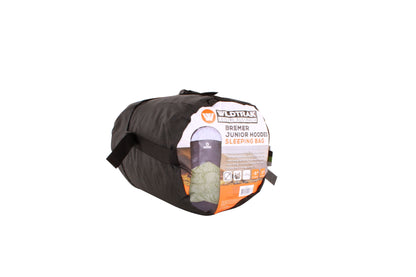 Wildtrak™ Bremer KIDS Youth Hooded Sleeping Bag, 0-5°C, Breathable Lining, Ripstop Fabric, Auto Lock Zips, Sewn-in Storage Pocket, Sewn-through Construction, Hanging Loop, Storage Bag, 65x170cm