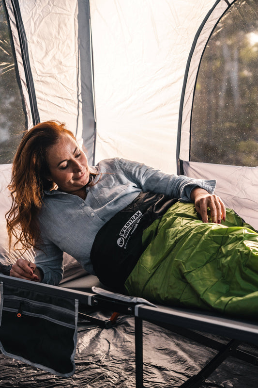 Wildtrak™ Bremer KIDS Youth Hooded Sleeping Bag, 0-5°C, Breathable Lining, Ripstop Fabric, Auto Lock Zips, Sewn-in Storage Pocket, Sewn-through Construction, Hanging Loop, Storage Bag, 65x170cm