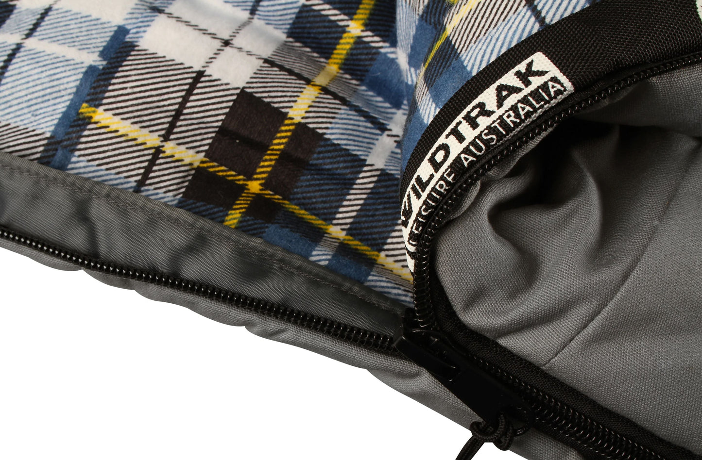 Wildtrak™ Frankland Double Hooded Sleeping Bag, -2 to -7°C, Flannel Inner, Cotton Canvas Outer Shell, Auto Lock Zips, Sewn-through Contruction, Sewn-in Storage Pocket, Storage Bag, Hanging Loops, 120x230cm