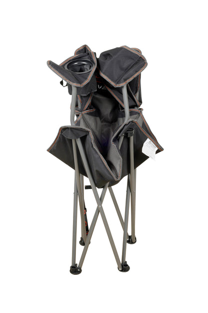 Wildtrak™ Varley Camp Chair with High-tensile Steel Frame, Cushioned Back Rest, Drink Holder, Weight Rated 136kg, Headrest Storage Pocket , Carry Bag with Shoulder Strap