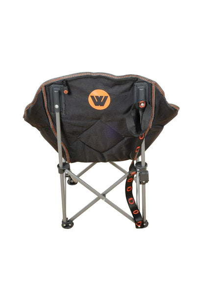 WILDTRAK™ KIDS Youth Extra Wide Sofa Camp Chair, Foldable, Cushioned, Easy Clean Fabric, Shoulder Strap, Weight Rated 102kg, Zippered Pocket for Bag Storage, Carry Bag with Shoulder Strap