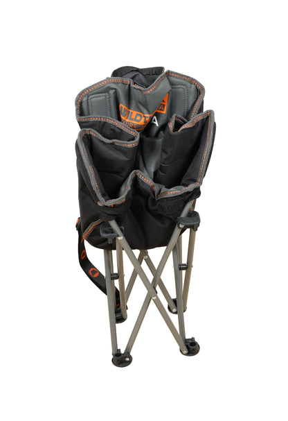 WILDTRAK™ KIDS Youth Extra Wide Sofa Camp Chair, Foldable, Cushioned, Easy Clean Fabric, Shoulder Strap, Weight Rated 102kg, Zippered Pocket for Bag Storage, Carry Bag with Shoulder Strap