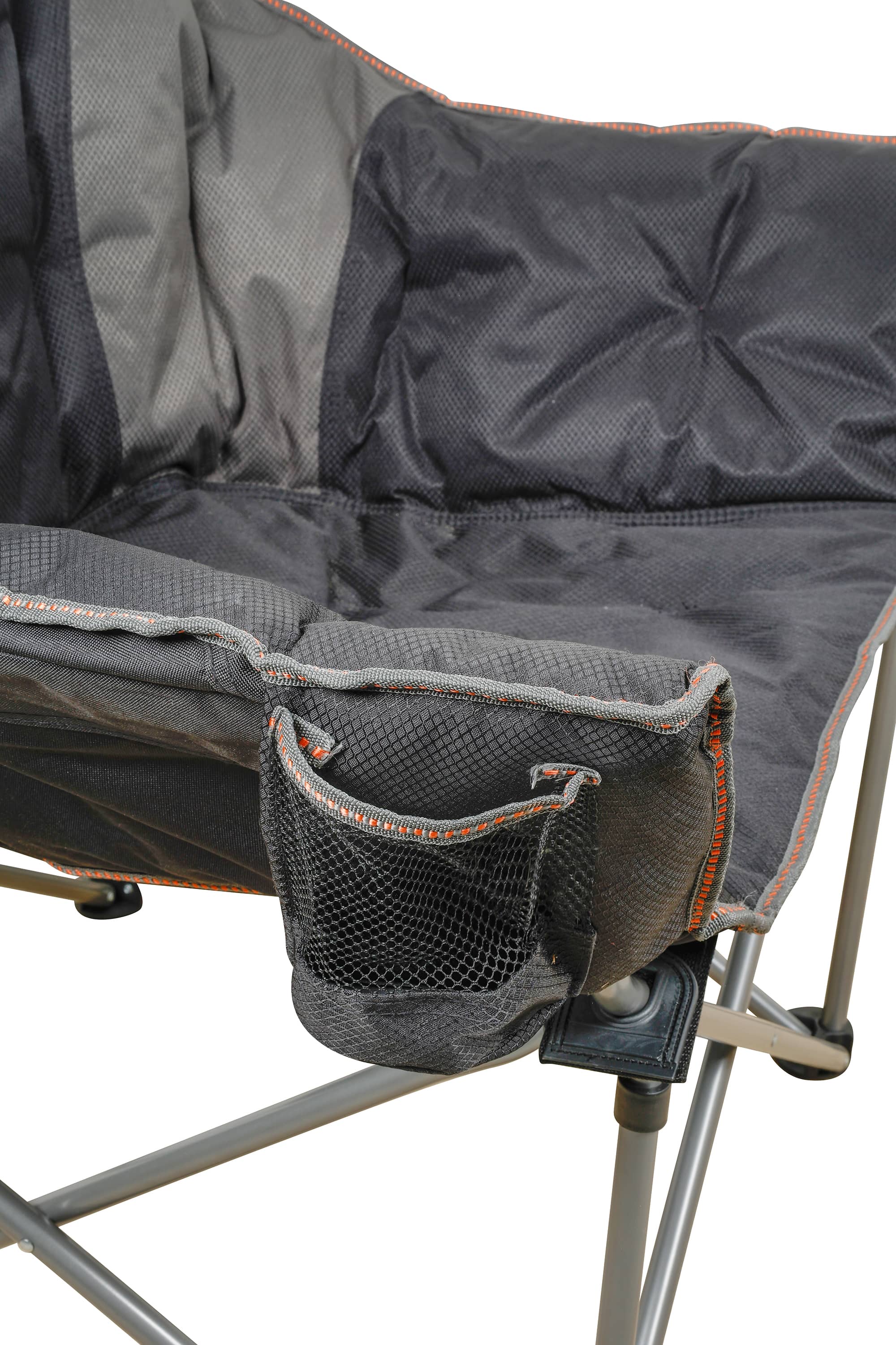 WILDTRAK™ Deluxe Prevelly Foldable Camp Chair, Fully Cushioned, Extra Wide Comfort Seat, Drink Holder, Weight Rated 136kg, Carry Bag with Shoulder Strap