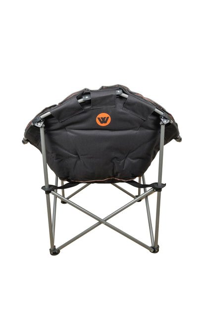 WILDTRAK™ Deluxe Prevelly Foldable Camp Chair, Fully Cushioned, Extra Wide Comfort Seat, Drink Holder, Weight Rated 136kg, Carry Bag with Shoulder Strap