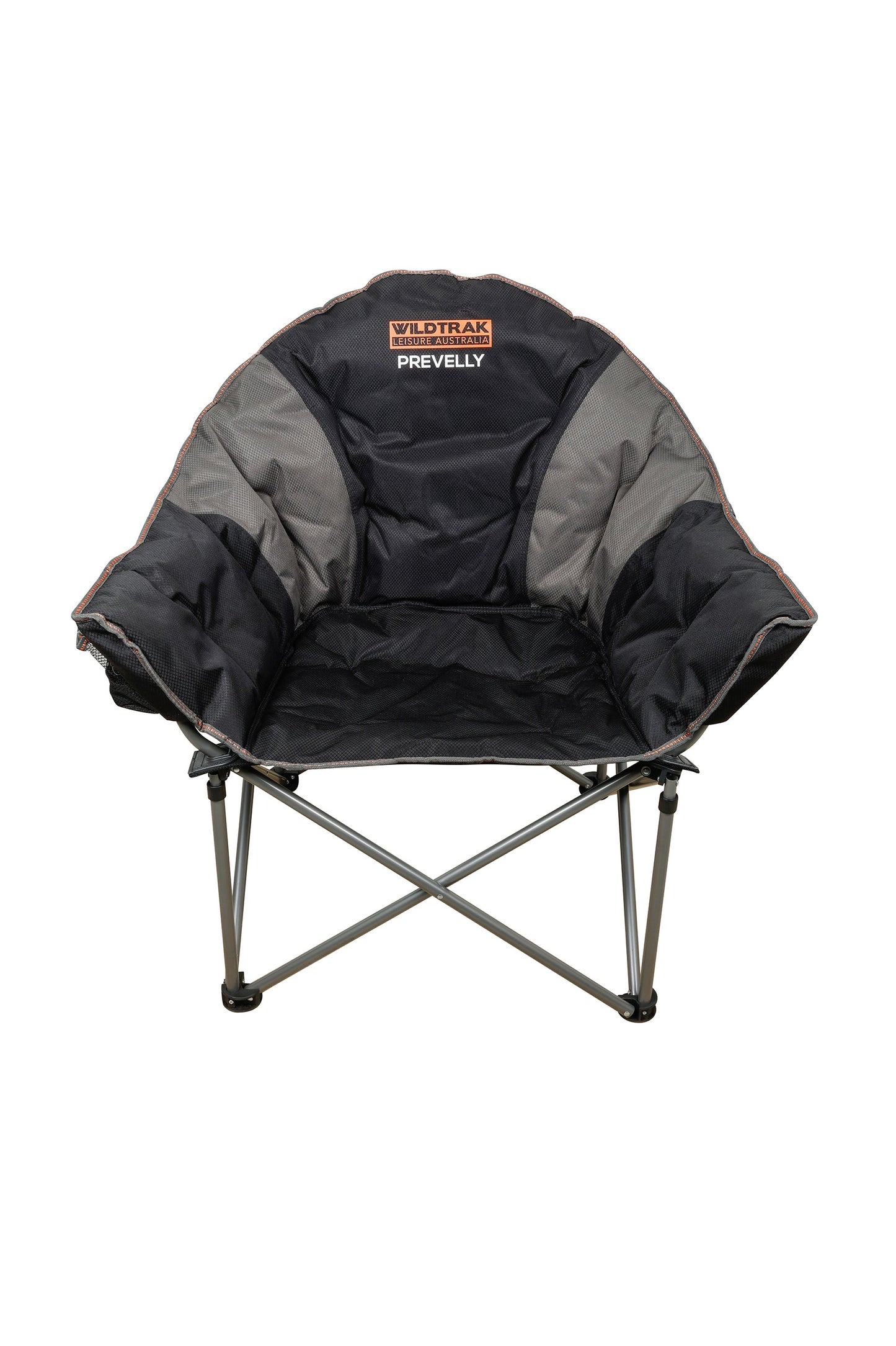 WILDTRAK™ Deluxe Prevelly Foldable Camp Chair, Fully Cushioned, Extra Wide Comfort Seat, Drink Holder, Weight Rated 136kg, Carry Bag with Shoulder Strap