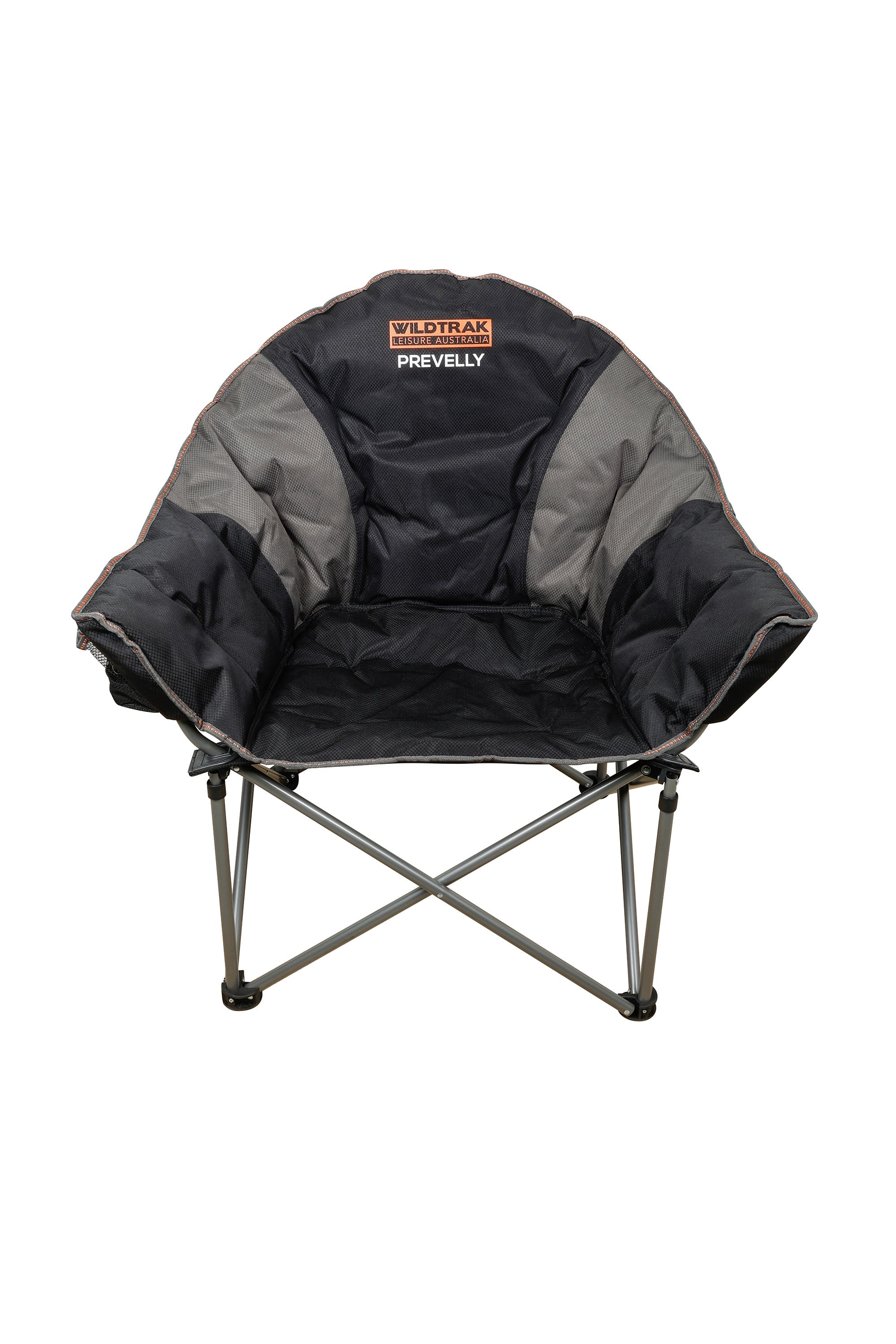 WILDTRAK™ Deluxe Prevelly Foldable Camp Chair, Fully Cushioned, Extra Wide Comfort Seat, Drink Holder, Weight Rated 136kg, Carry Bag with Shoulder Strap