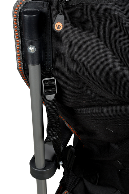 WILDTRAK™ Deluxe Nannup Foldable Camp Chair, Cushioned Seat & Back Rest, Wine Glass Holder, Media Storage Pocket, Adjustable Lumbar Support, Zippered Storage Pocket for Carry Bag with Shoulder Strap, Weight Rated 200kg Camping and Events