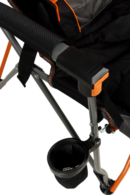Yamba Solid Arm Chair with Lumbar Support for Camping and Events (Folding Chair + Carry Bag)