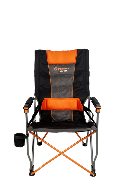 Yamba Solid Arm Chair with Lumbar Support for Camping and Events (Folding Chair + Carry Bag)