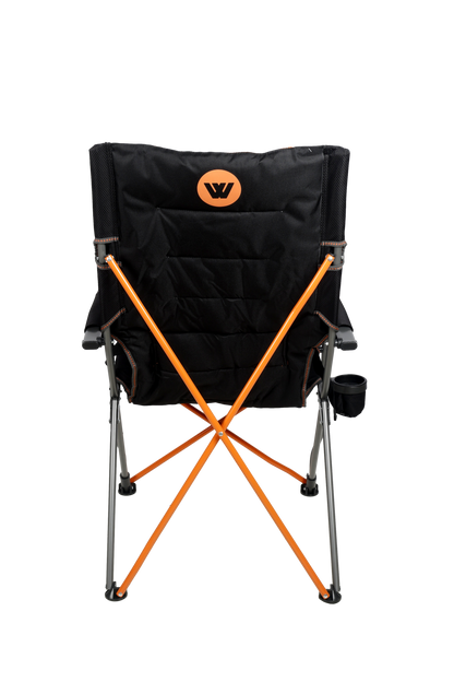 Yamba Solid Arm Chair with Lumbar Support for Camping and Events (Folding Chair + Carry Bag)