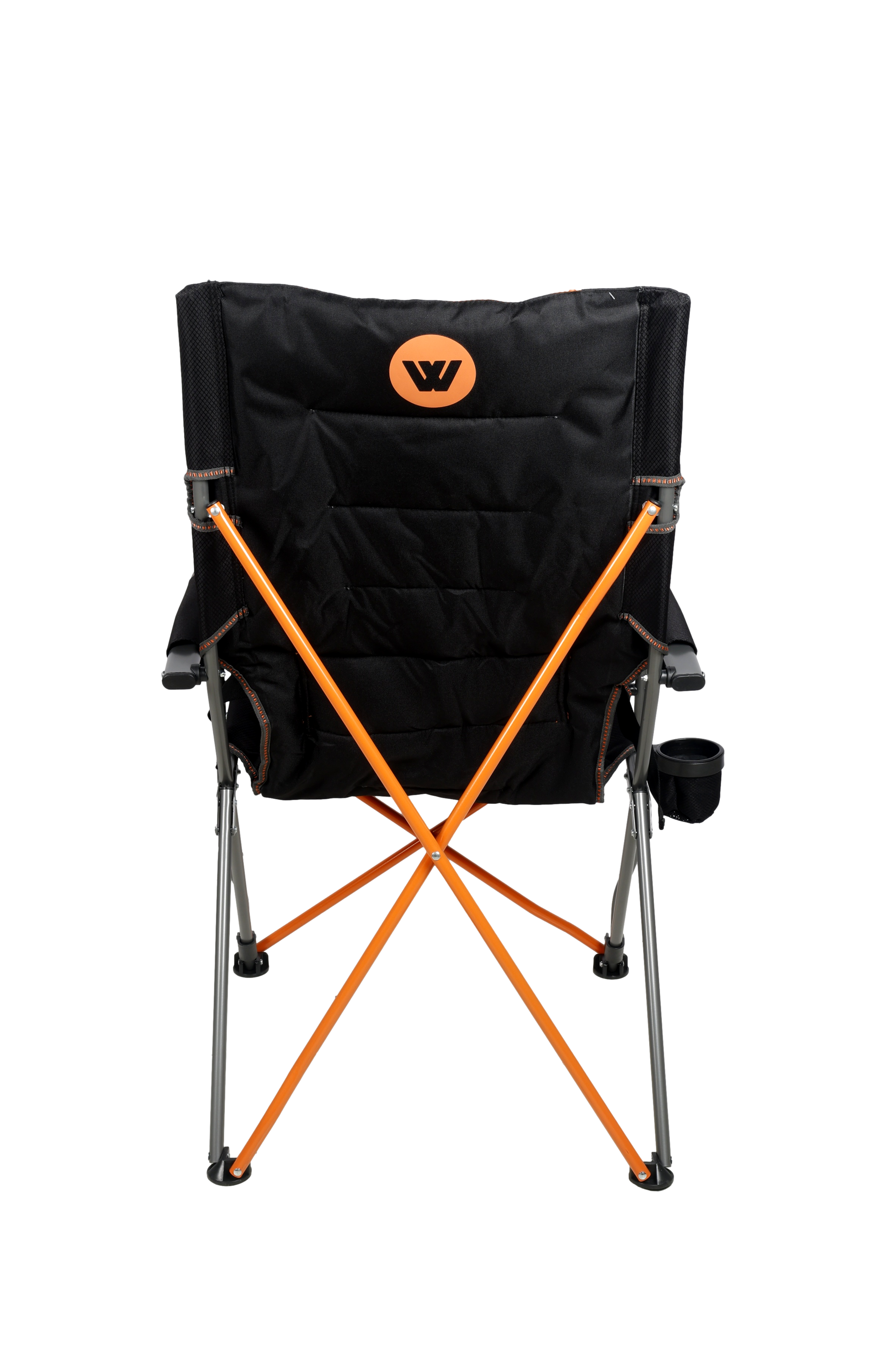 Wildtrak™ Yamba Solid Arm Chair with Lumbar Support, Wine Glass Holders, Drink Holder, for Camping and Events (Folding Chair + Carry Bag)