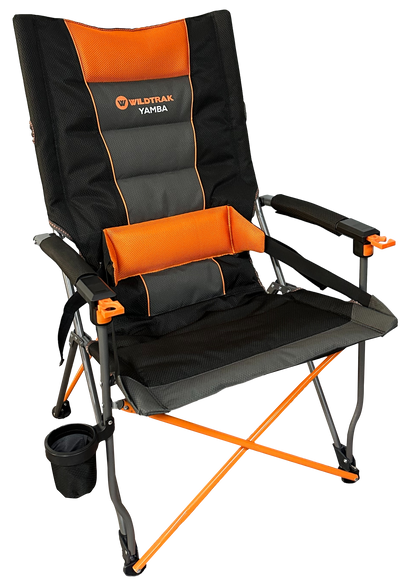 Yamba Solid Arm Chair with Lumbar Support for Camping and Events (Folding Chair + Carry Bag)