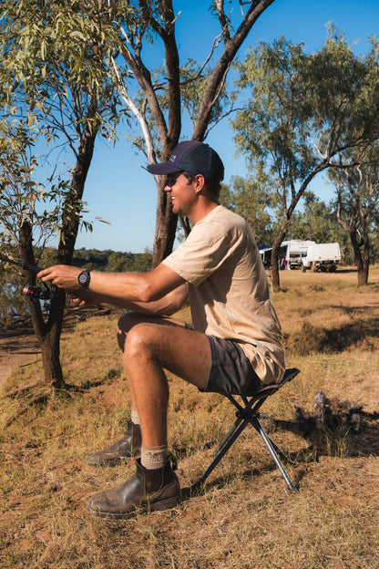 WILDTRAK™ AYR Foldable 4Leg, Compact, Lightweight, Padded Seat, Stool, Camp Chair, Weight Rated 120kg, Carry Bag with Shoulder Strap
