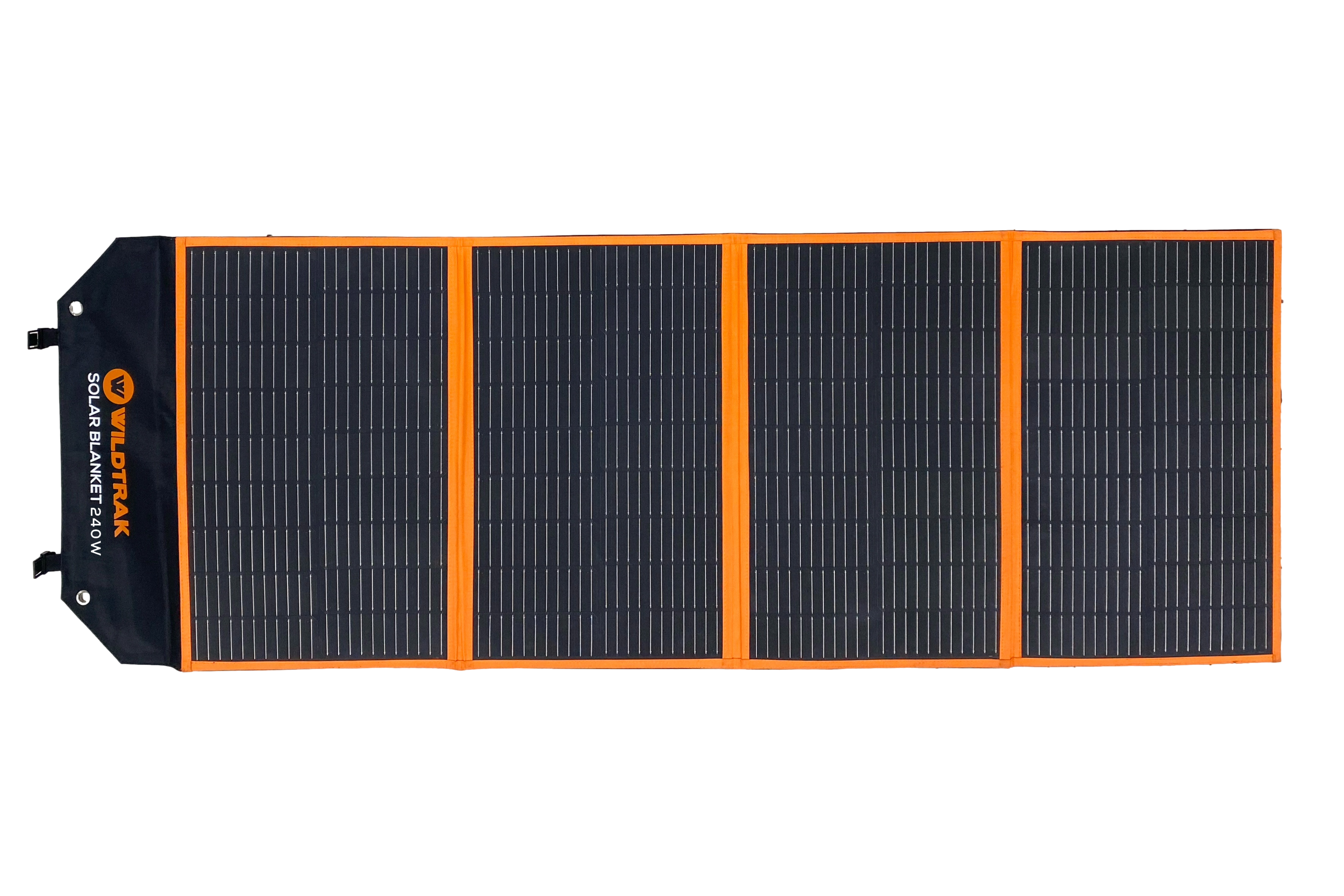 Wildtrak™ 240W Folding Solar Blanket (A-Grade with ETFE Coating, Built in Stand, IP65 Waterproof & Carry Bag) for Off-Grid Living, Camping, 4WD & Caravan Adventures