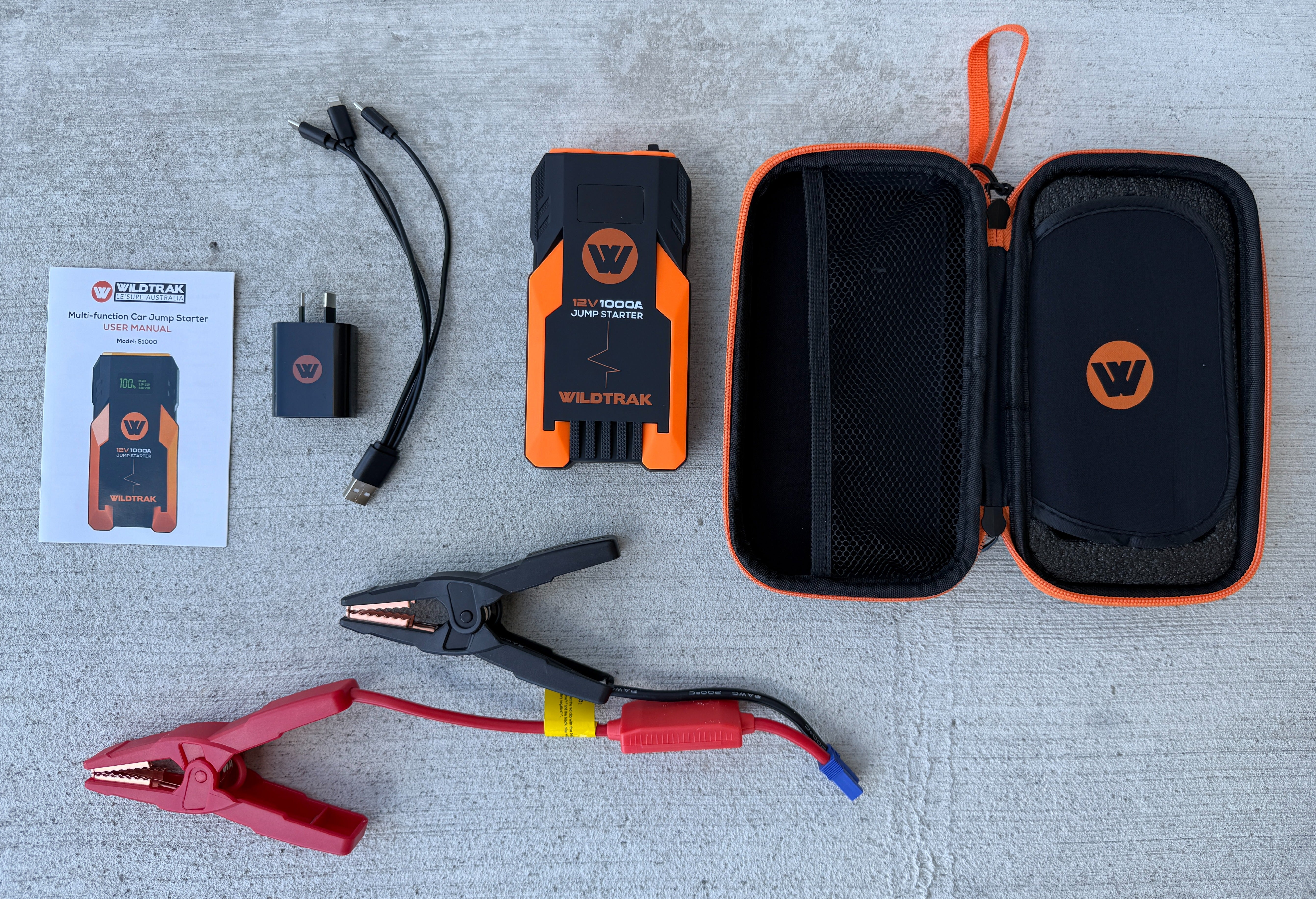 Wildtrak™ 1000A 12KMAH HP Lithium Car and 4WD Jump Starter (Petrol & Diesel) with Hard Case and USB Port