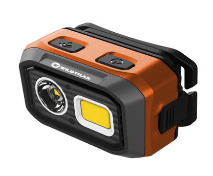 Wildtrak™ Premium Headlamp, Rechargeable, Multi Light inc Amber, Dual Power, Motion Sensor, Adjustable Brightness, Magnetic Base, USB-C Fast Charge, Water and Dust Resistant, Suitable for Work or Camping