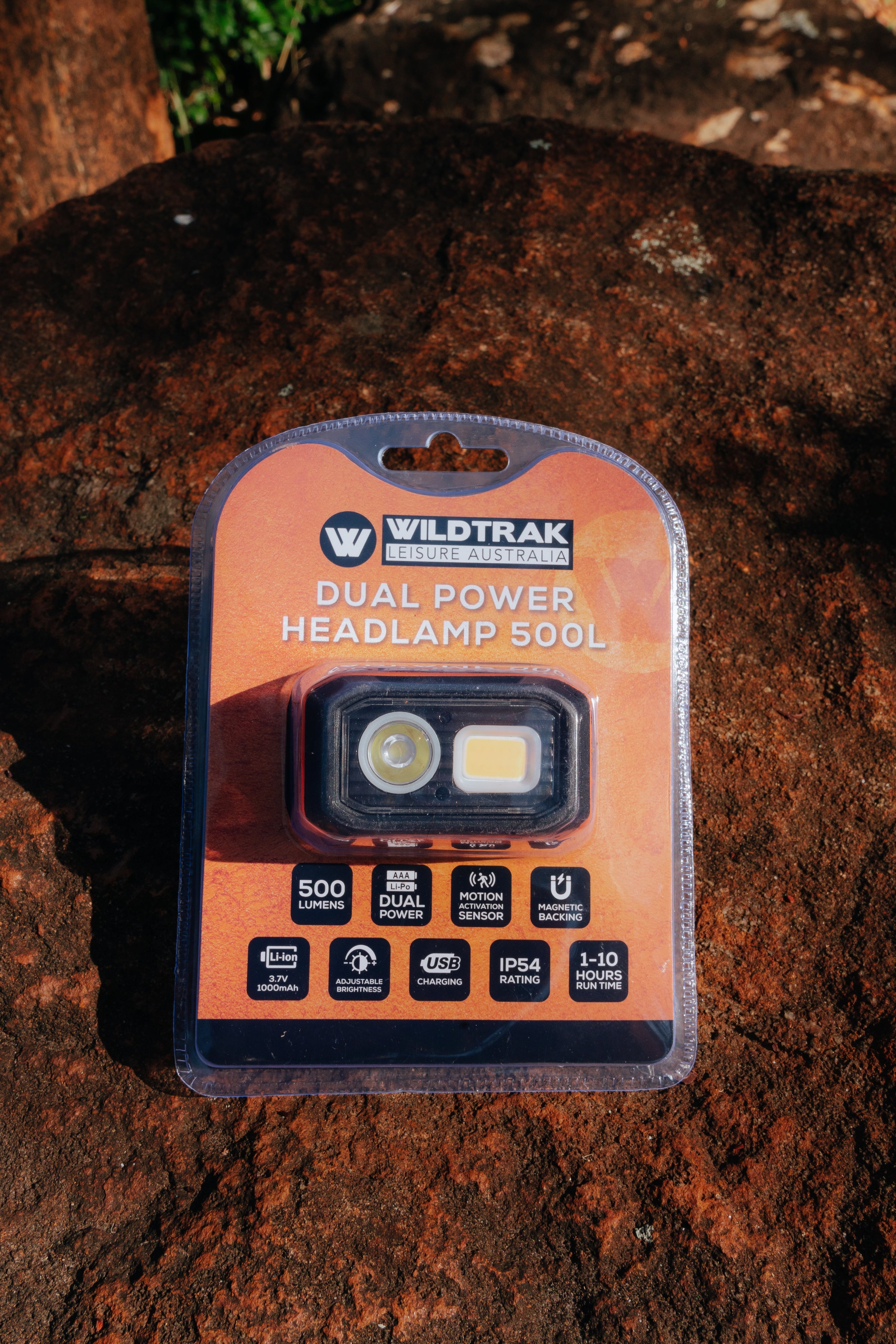 Wildtrak™ Premium Headlamp, Rechargeable, Multi Light inc Amber, Dual Power, Motion Sensor, Adjustable Brightness, Magnetic Base, USB-C Fast Charge, Water and Dust Resistant, Suitable for Work or Camping