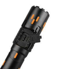 Wildtrak™ Flashlight, Rechargeable, 5 Light Modes, Built-in Powerbank with USB-C Charge Lead, Glow in the Dark, Water & Dust Resistant includes Carry Bag