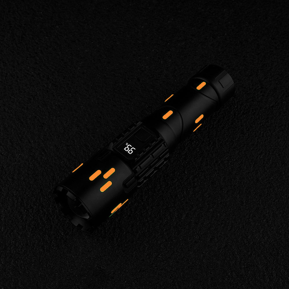Wildtrak™ Flashlight, Rechargeable, 5 Light Modes, Built-in Powerbank with USB-C Charge Lead, Glow in the Dark, Water & Dust Resistant includes Carry Bag