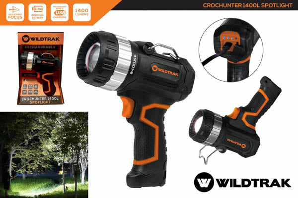 SPOTLIGHT CROC HUNTER 1400L RECHARGEABLE 4000mAh – Wildtrak Events 365