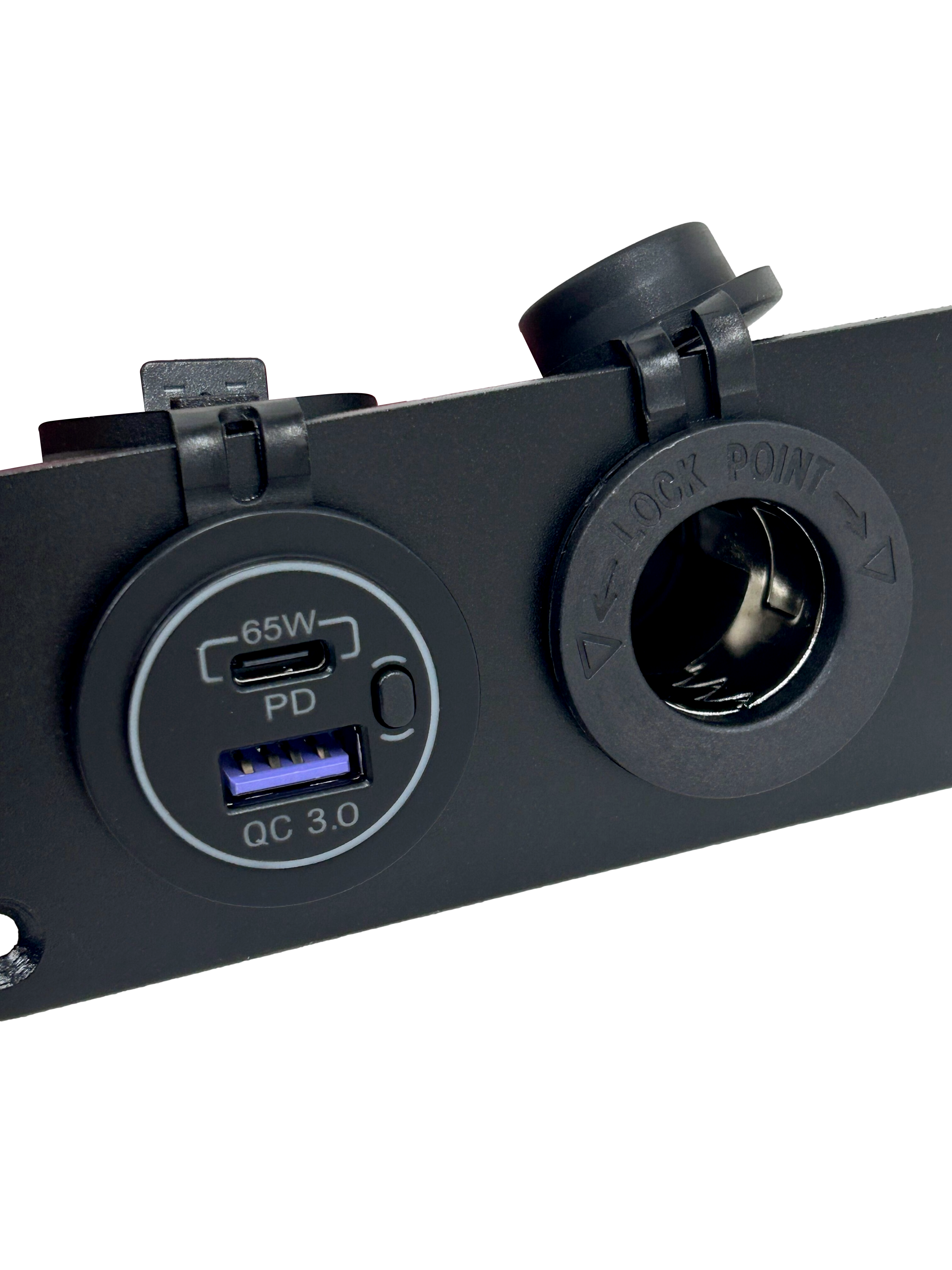 50A ANDERSON STYLE CONNECTOR PANEL MOUNT W USB C PD65W+QC3.0 CHRGR+CIG