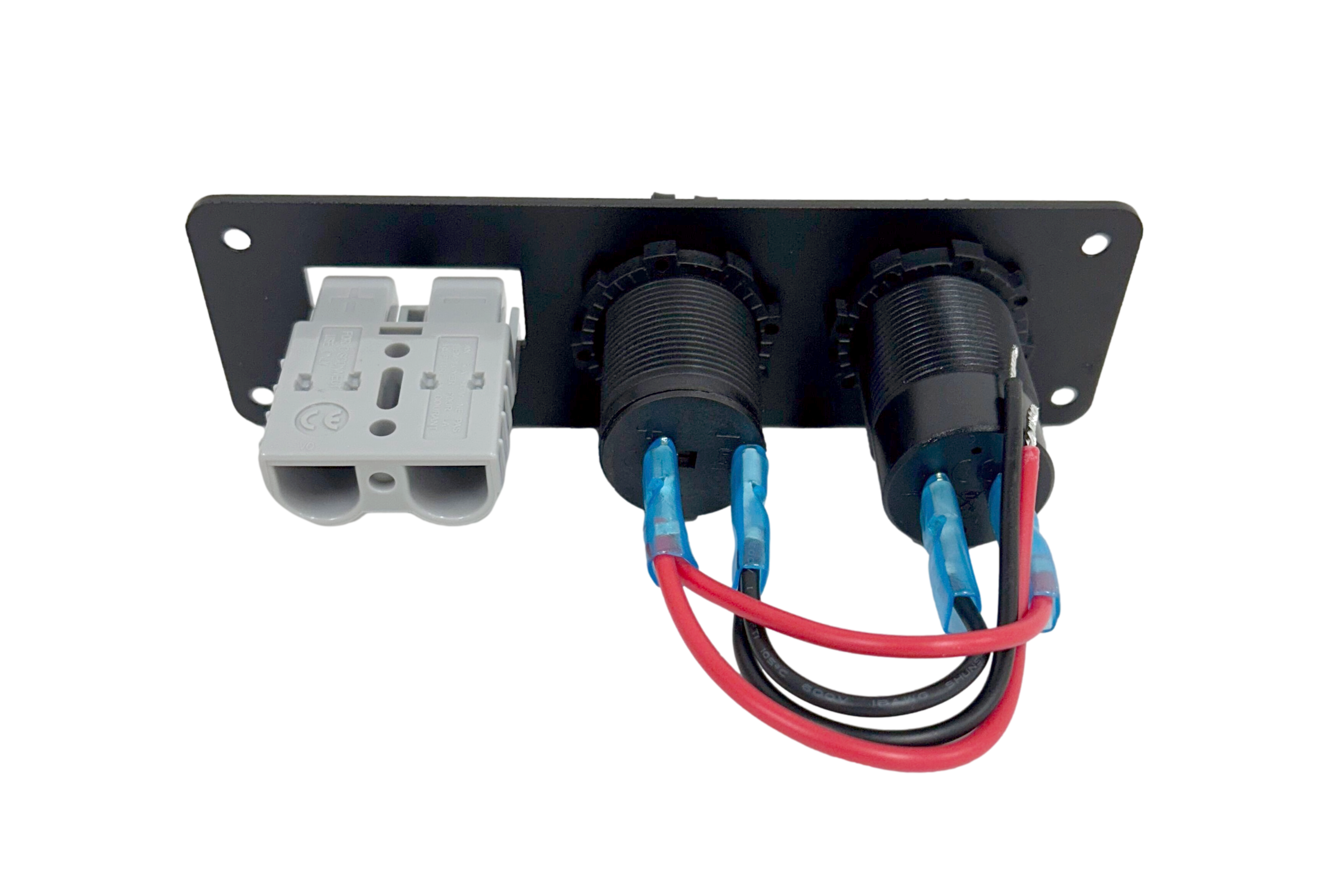 50A ANDERSON STYLE CONNECTOR PANEL MOUNT W USB C PD65W+QC3.0 CHRGR+CIG