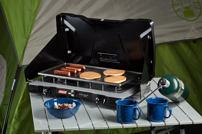 Coleman Triton™ 2 Burner Stove, PerfectHeat Technology, 22000 BTUs, Wind Guards, Durable, Rust Resistant