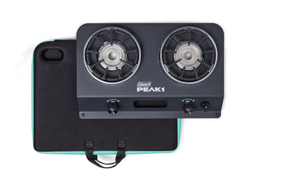 Coleman PEAK1™ 2-Burner Camping Stove, Portable, Even Cooking, Wind Protection, 20000 BTUs, Durable