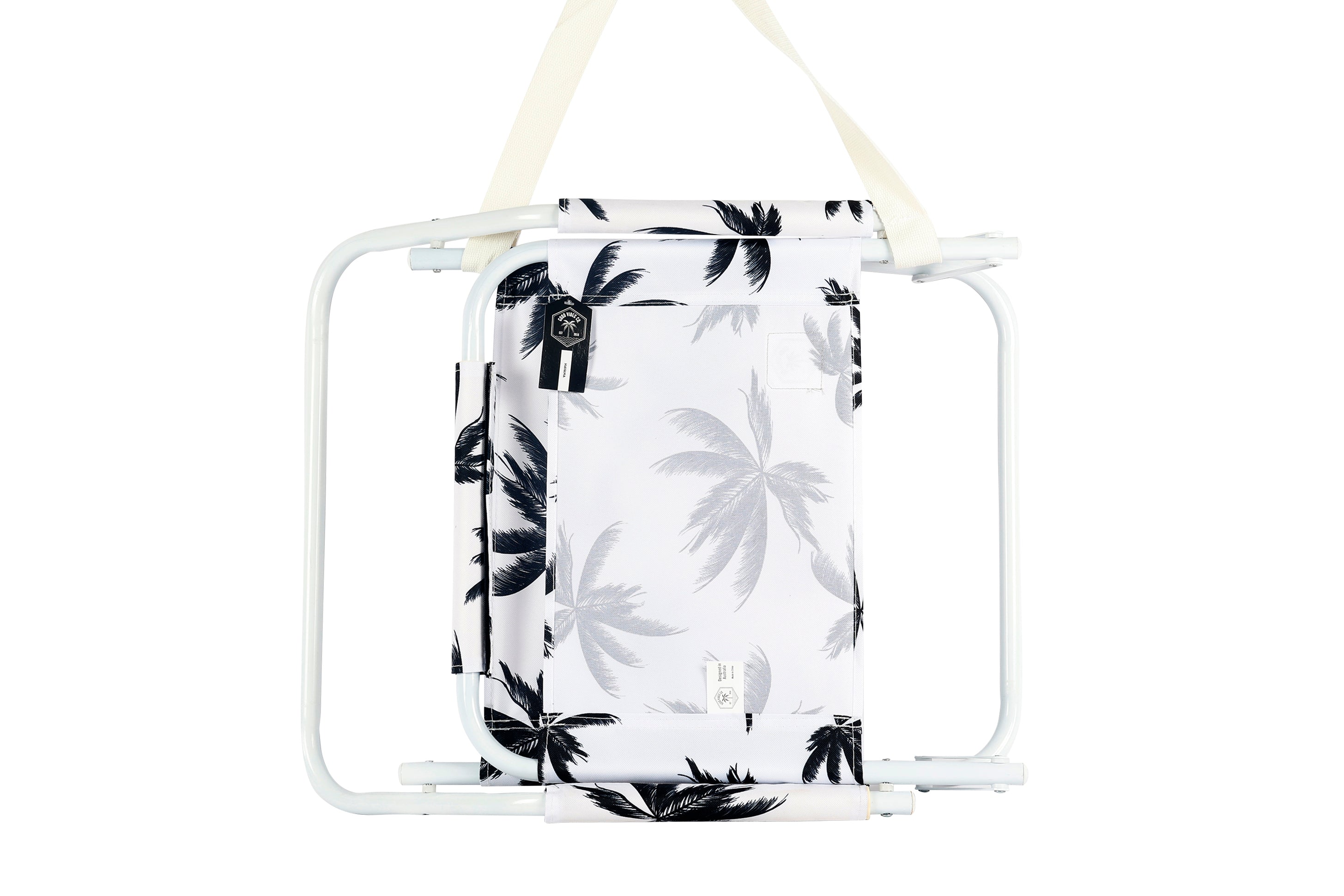Good Vibes™ Foldable Beach Chair with Carry Strap, Lightweight & Portable, High Back, Powder Coated Frame - Havana