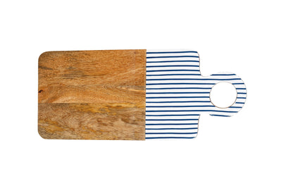 Good Vibes™ Mango Wood & Enamel Serving Board 46cm - Mediterranean