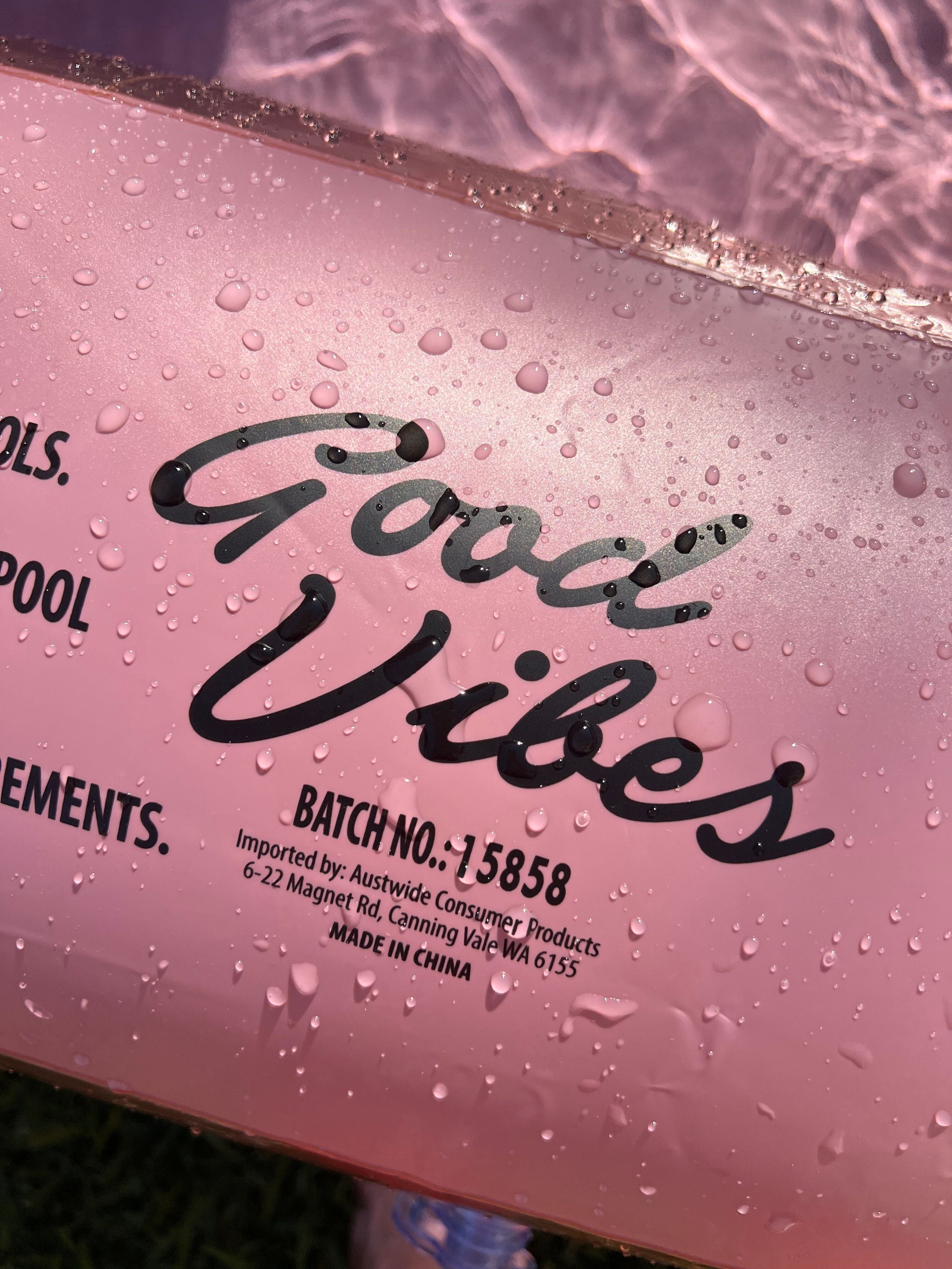 Good Vibes™ Inflatable Family Swimming Pool Extra Large Twin Tube Heavy Duty PVC Pink 262x175x50cm