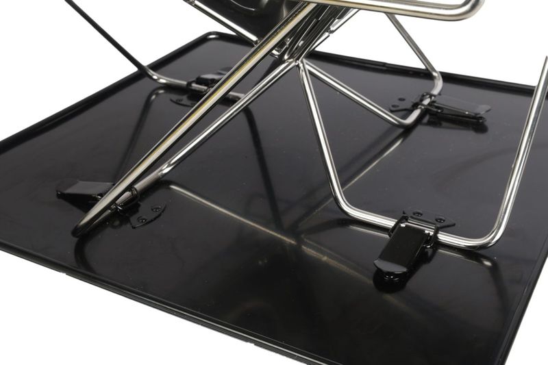 Wildtrak™ Frontier 45cm Heavy Duty 304 Grade Stainless Steel Folding BBQ Firepit with Adjustable Grill includes Canvas Storage Carry Bag with Handles