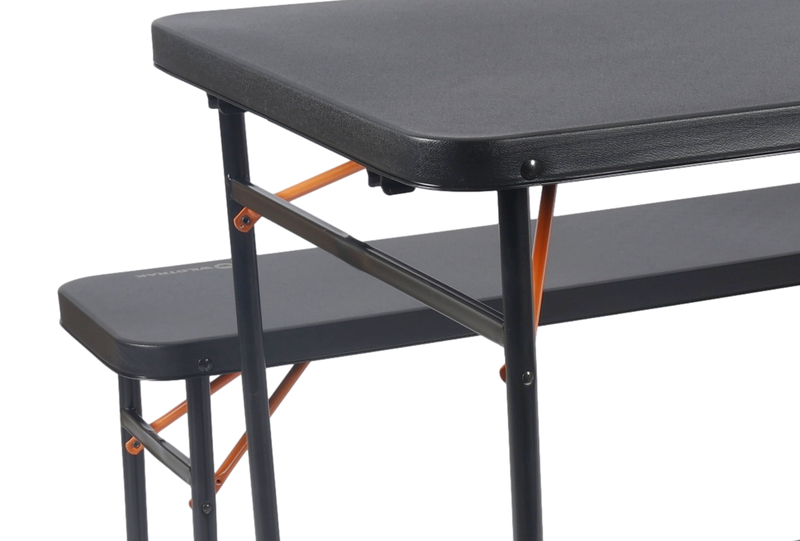 Wildtrak™ 3pc Picnic Table & Bench Set, Vacuum Moulded, Auto Lock, Folds Flat for Storage, Carry Handle, Great for Families, Camping Outdoors