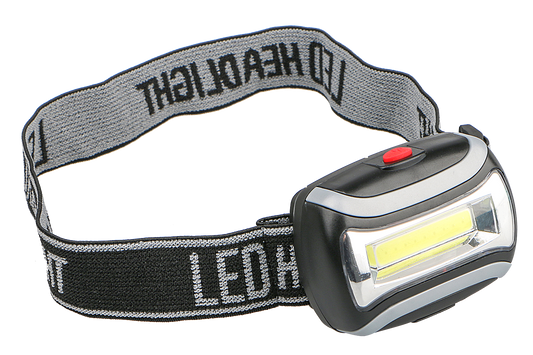 Wildtrak™ Head Lamp 3 Light Modes, High Low & Flash, 80m Light Projection, 180 Degree Adjustable Lamp, 6Hour Duration in High, AAA Battery, Adjustable Strap
