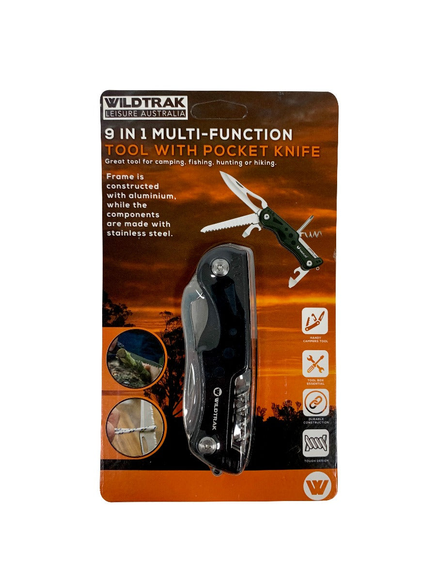 Wildtrak™ 9 in 1 Multi Function Tool with Pocket Knife