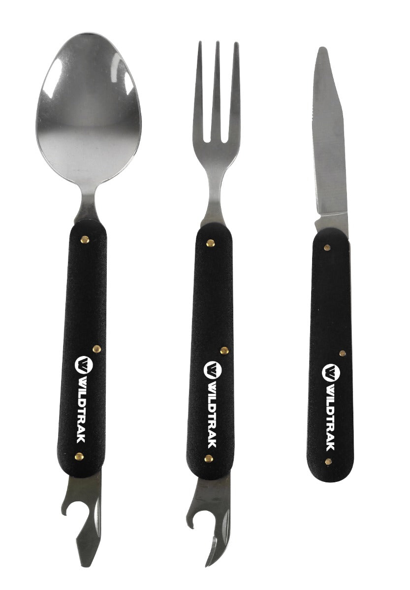Wildtrak™ 3 Piece Foldable Cutlery Set with Pouch