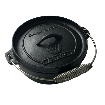 Wildtrak™ 2 Quart Heavy Duty Pre-Seasoned Round Cast Iron Camp Oven with Lip and Handle