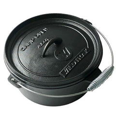 Wildtrak™ 4.5 Quart Heavy Duty Pre-Seasoned Round Cast Iron Camp Oven with Lip and Handle