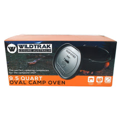 Wildtrak™ 9.5 Quart Heavy Duty Pre-Seasoned Oval Cast Iron Camp Oven with Lip and Handle