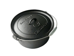 Wildtrak™ 12 Quart Heavy Duty Pre-Seasoned Round Cast Iron Camp Oven with Lip and Handle