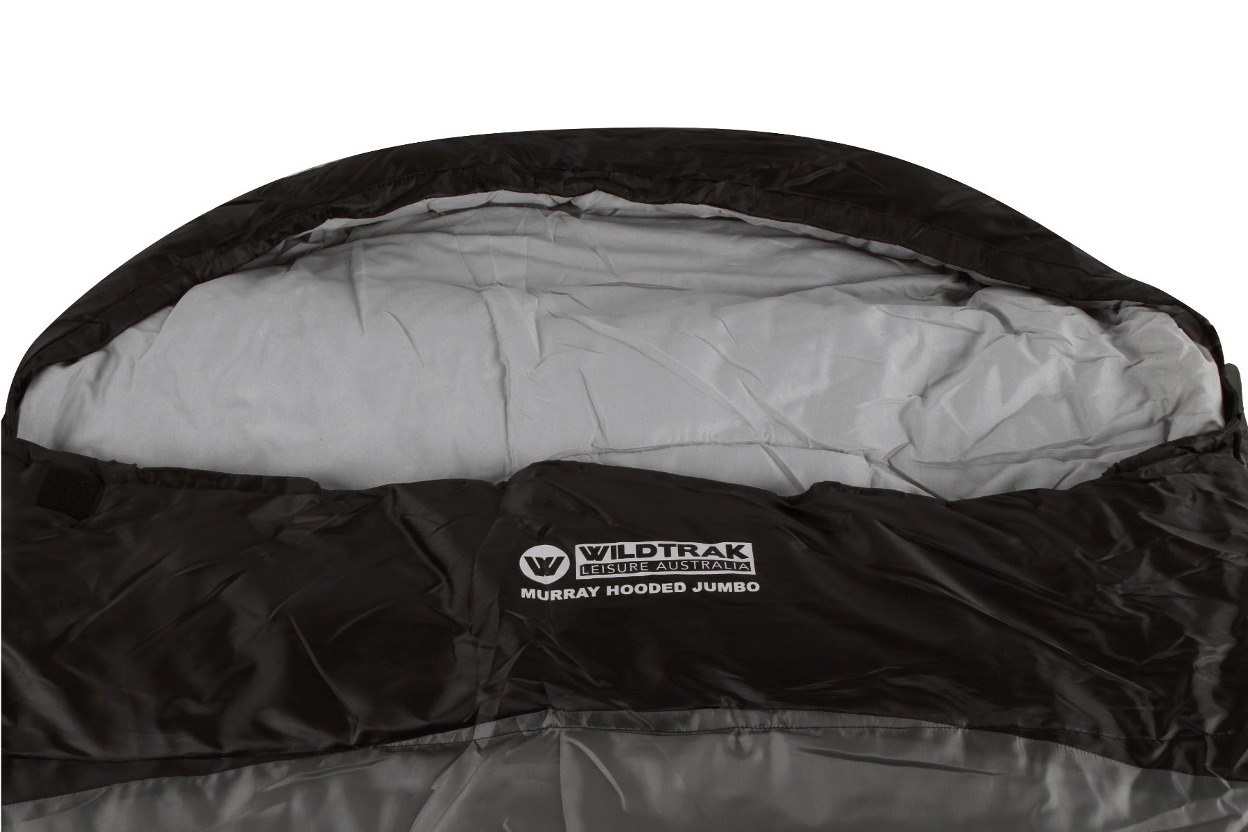 Wildtrak™ Murray Jumbo Hooded Sleeping Bag, 0-5°C, Breathable Lining, Ripstop Fabric, Auto Lock Zips, Sewn-in Storage Pocket, Hanging Loop, Storage Bag, 90x240cm
