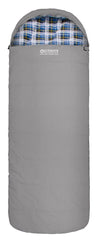 Wildtrak™ Frankland Jumbo Hooded Sleeping Bag, -2 to -7°C, Flannel Inner, Cotton Canvas Outer Shell, Auto Lock Zips, Sewn-through Contruction, Sewn-in Storage Pocket, Storage Bag, Hanging Loops, 90x230cm