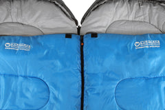 Wildtrak™ Gascoyne Twin Hooded Sleeping Bag, 5-10°C, Single or Double, Breathable Lining, Polyester Ripstop Outer, Auto Lock Zips, Sewn-in Storage Pocket, Hanging Loop, Storage Bag, 90x230cm