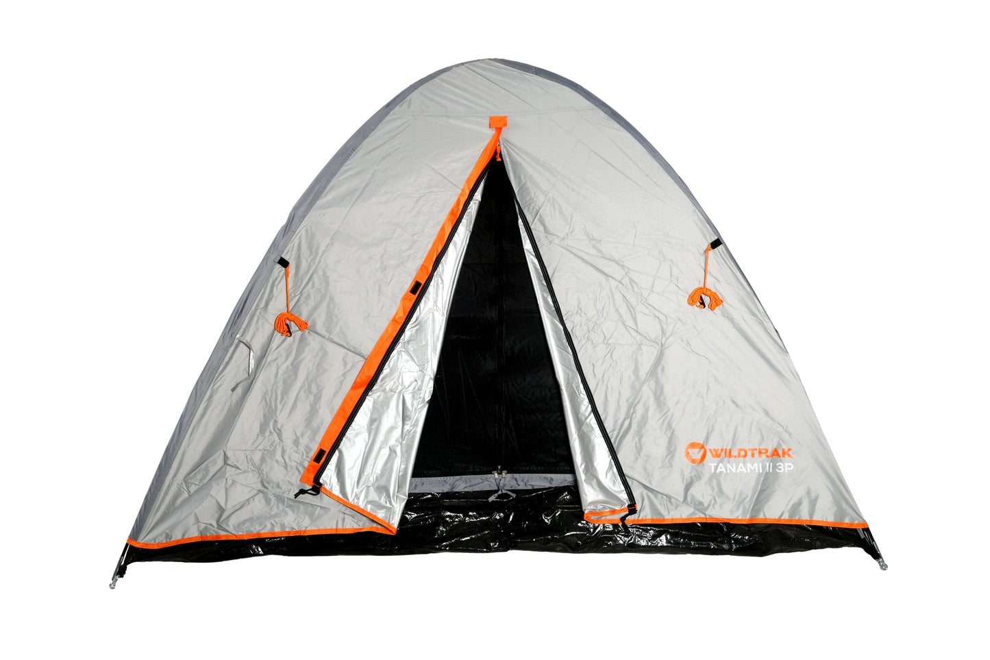 Wildtrak™ Tanami Series II 3P Dome Tent, Easy 1 Person Assemble, Heavy Duty Floor, Shock Corded Fibreglass & Steel Poles, Ultrafine Mesh, J Hook Connections, Airlite Vents, Silver Coated Waterproof Fly, Carry Bag with Handles