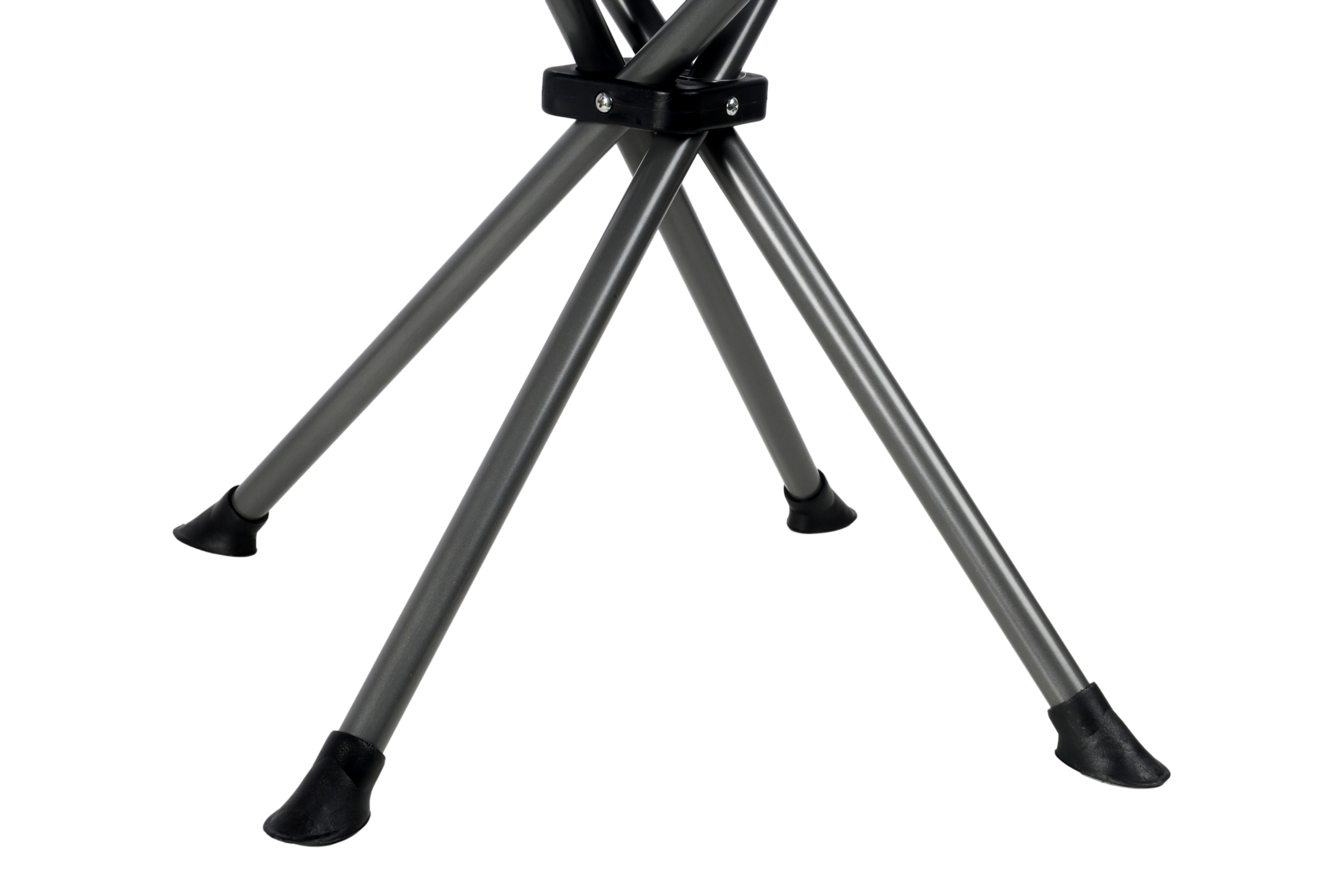 WILDTRAK™ AYR Foldable 4 Leg Stool, Compact, Lightweight, Fishing and Camp Chair, Weight Rated 120kg, Carry Bag with Shoulder Strap